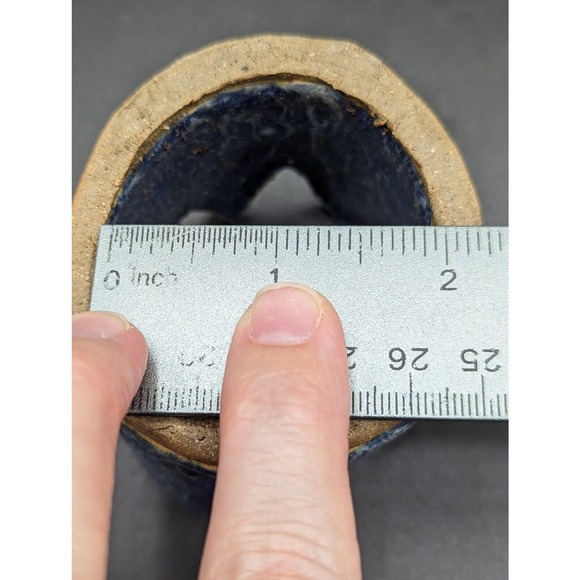 Studio pottery pair of crowns candle holders shelf table decor handmade - Picture 16 of 16